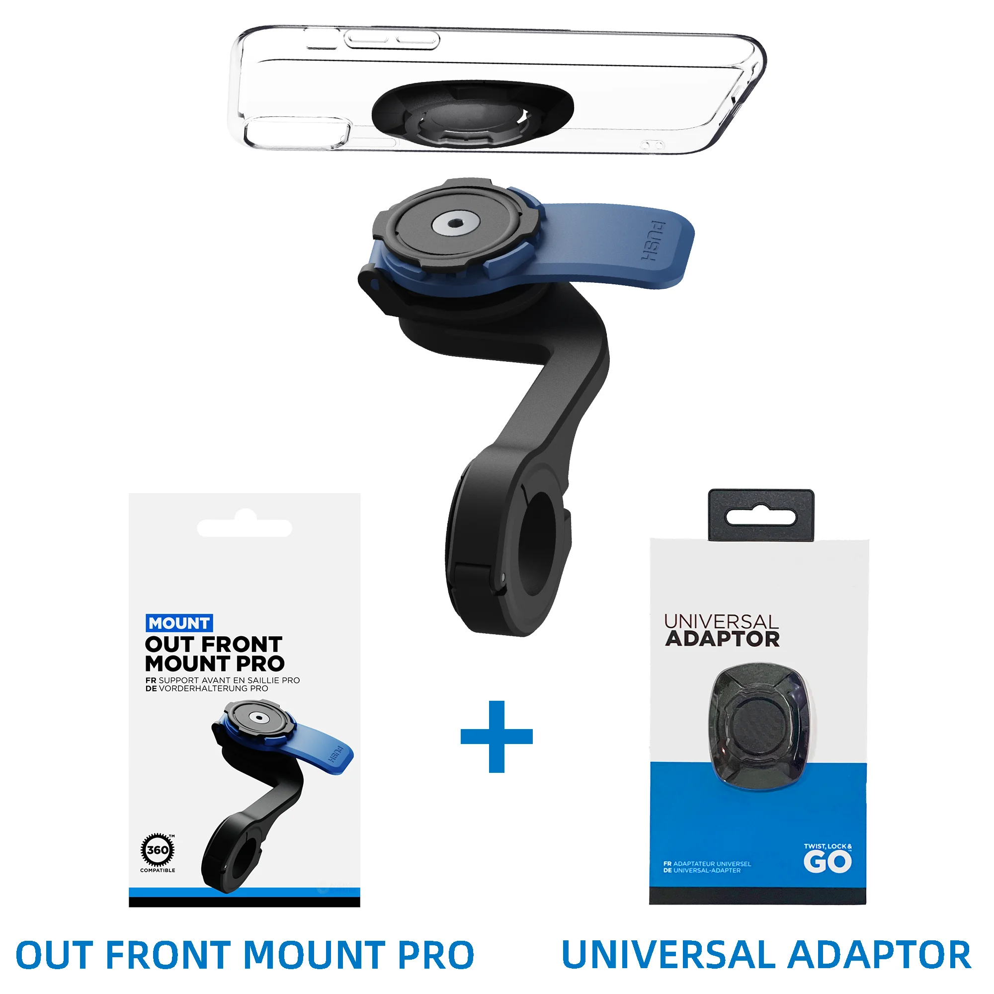 Supporto per telefono professionale con supporto frontale Cycling-Out con supporto per cellulare adattatore universale