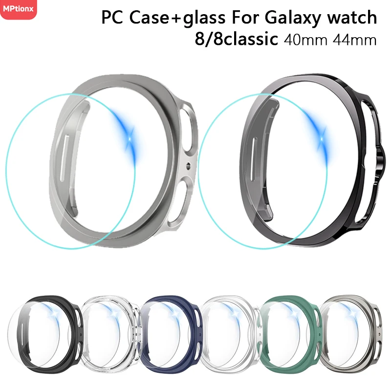 

Tempered Glass+ PC Cover for Samsung Galaxy Watch 8 44mm 40mm Coverage Protective Bumper Case Galaxy Watch 8 Classic Accessories