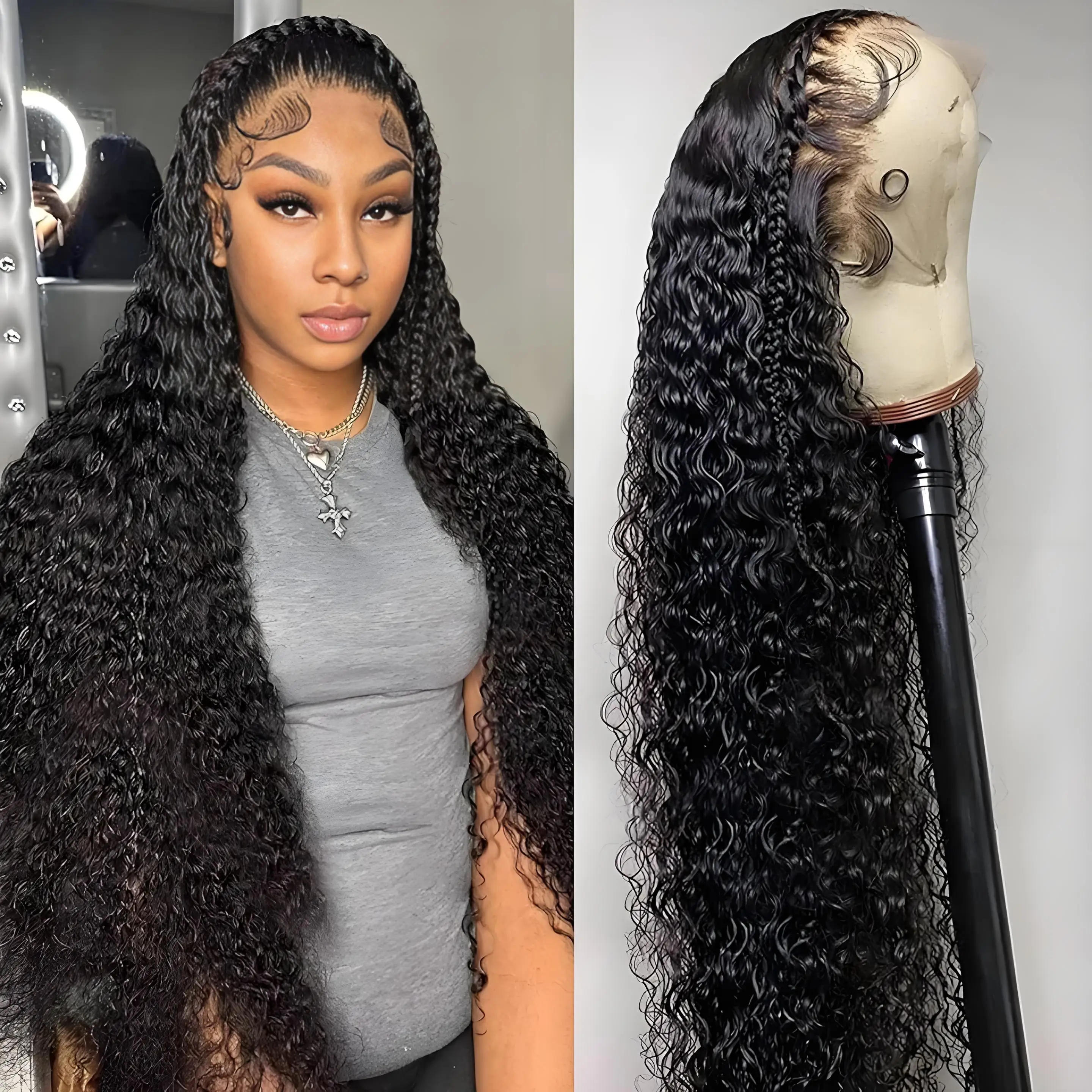 

Парик из натуральных волос с глубокой волной, 250 плотности, 13x6, 13x4, HD прозрачный, с кружевной передней частью, для женщин, предварительно снятая линия роста волос, бразильские волосы