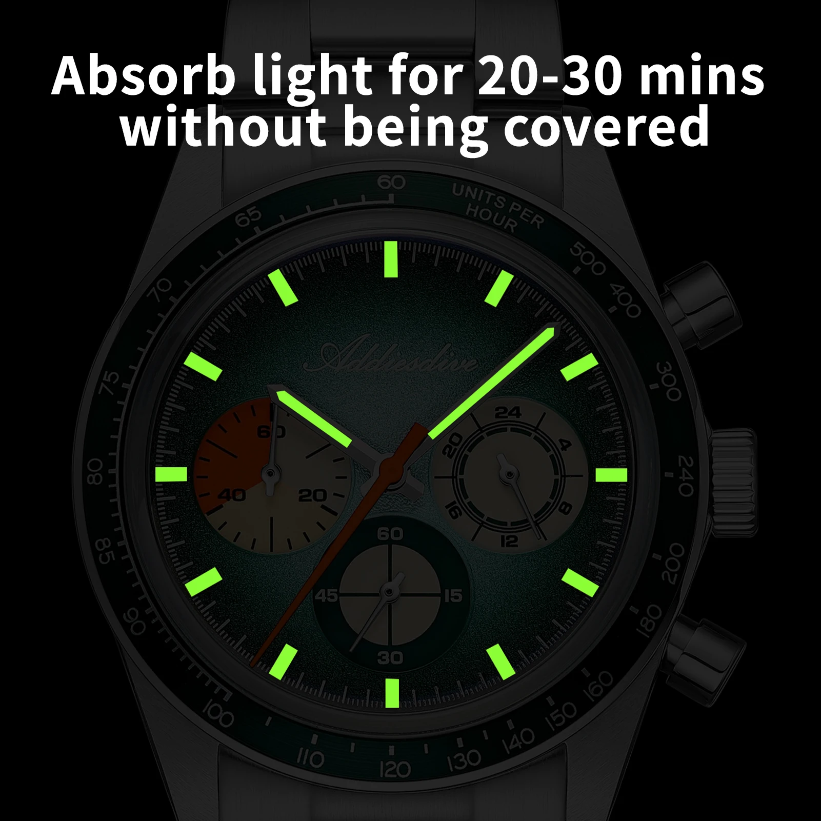 

ADDIESDIVE Super Luminous Chronograph Men's Diver Quartz Watch Bubble Mirror Glass 10Bar Waterproof Luxury Wristwatches for Men