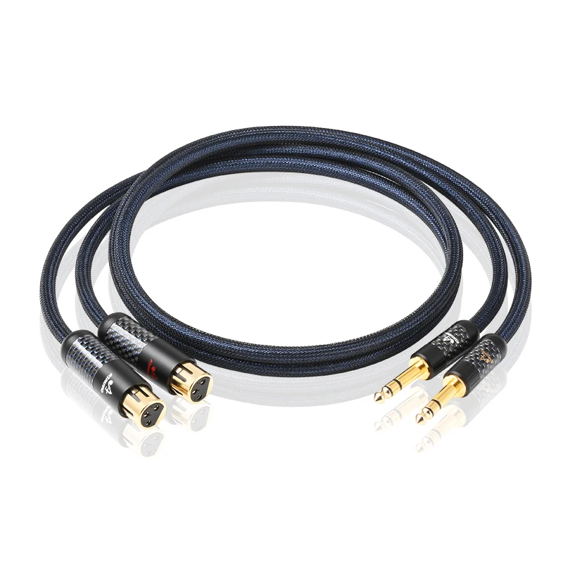 ATAUDIO HiFi 6,5 mm auf XLR-Audiokabel, hochwertiger reiner silberner Kern, Dual 6,5 TRS auf 2XLR-Stecker/Buchse, symmetrisches Verstärker-Mischkabel 4