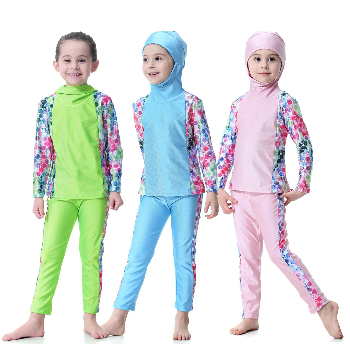 Muslim Kids Swim Suits Muslim Girls Swimwear One Piece Swimsuit Baby Girls Islamic Swimming Suits Children Islamic Swimsuit