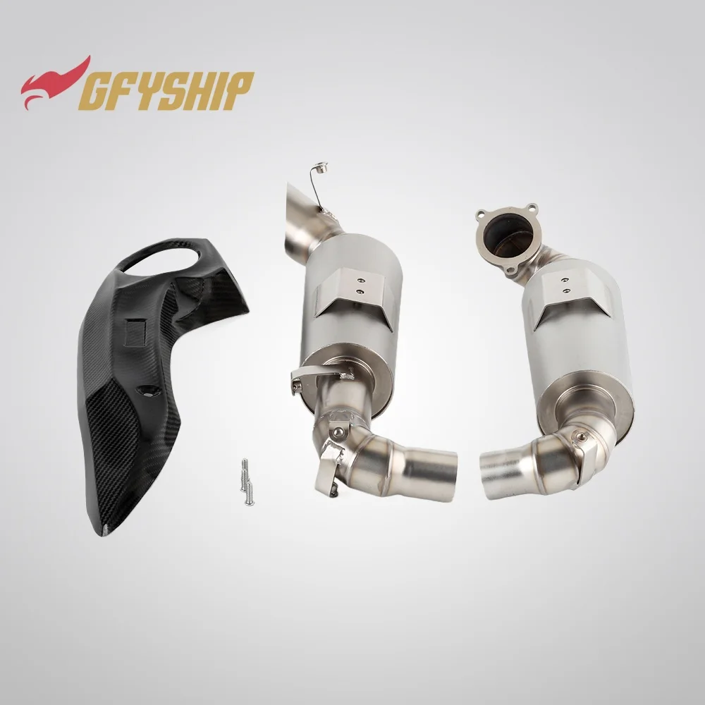 For Ducati 1199 Panigale  R / S  2012 2013 2014 2015 Motorcycle Exhausts Middle Link Pipes Slip-on 304 Stainless Steel