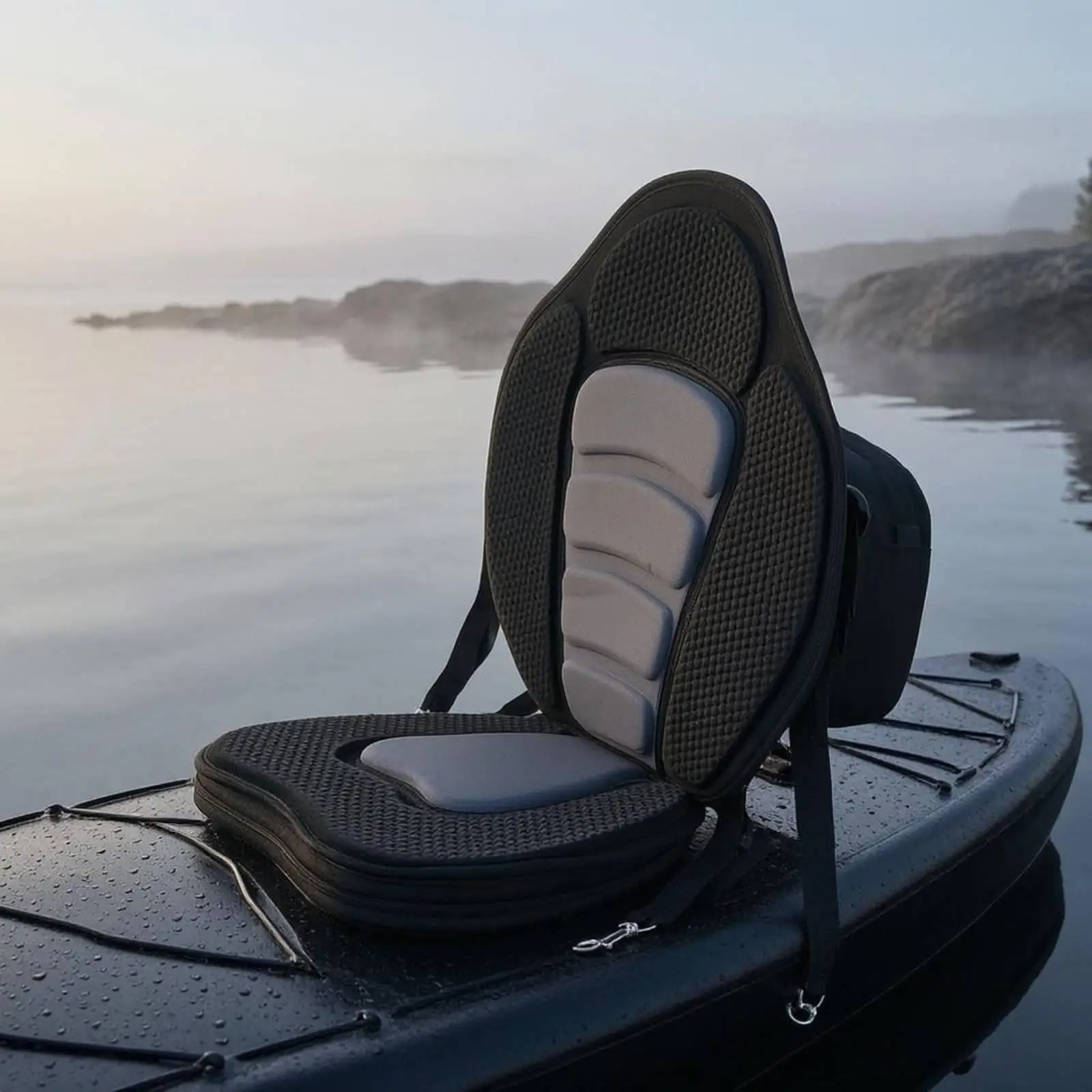 Padded Kayak Seat Cushion Metal Hooks High Back Kayak Seat Textured for Outdoor
