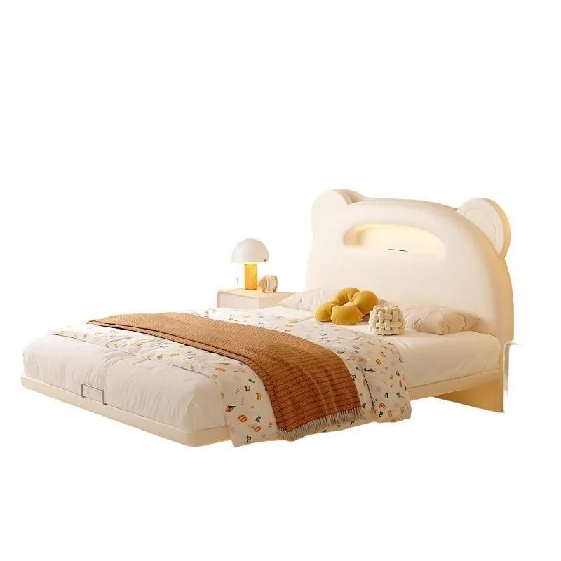 Suspension bed boy single bed, bedroom cream wind girl bed, cartoon bear bed