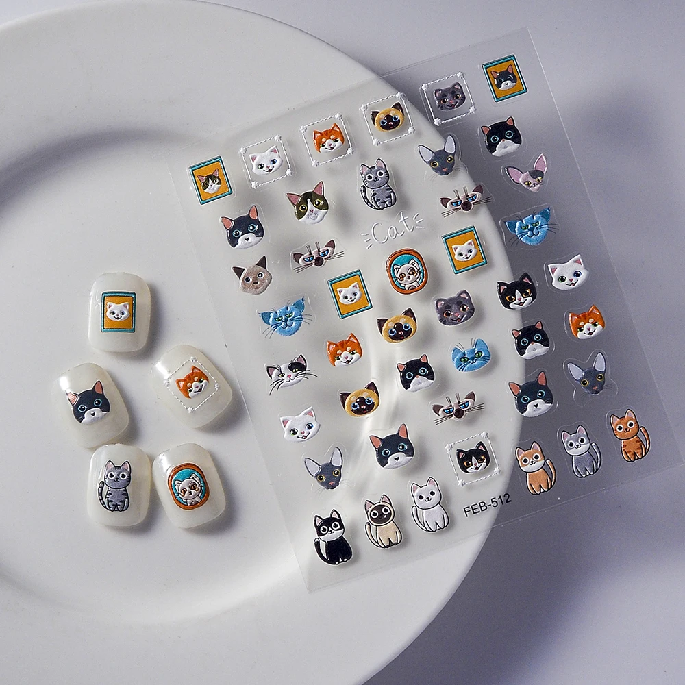 Cows 5D Nail Stickers Stickers Para Uñas 스티커 Nail Design