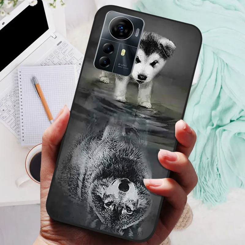 For ZTE Blade V41 Smart Case A7050 Silicone Soft Lions Cat Black Bumper Funda Coque for ZTE V41 Smart Protective Bag V41Smart