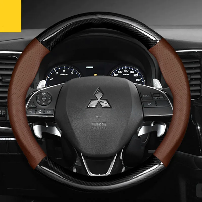 Universal non-slip Carbon Fiber Leather Car steering wheel For Mitsubishi Outlander 2016 - 2019 ASX18 Eclipse Cross 2018