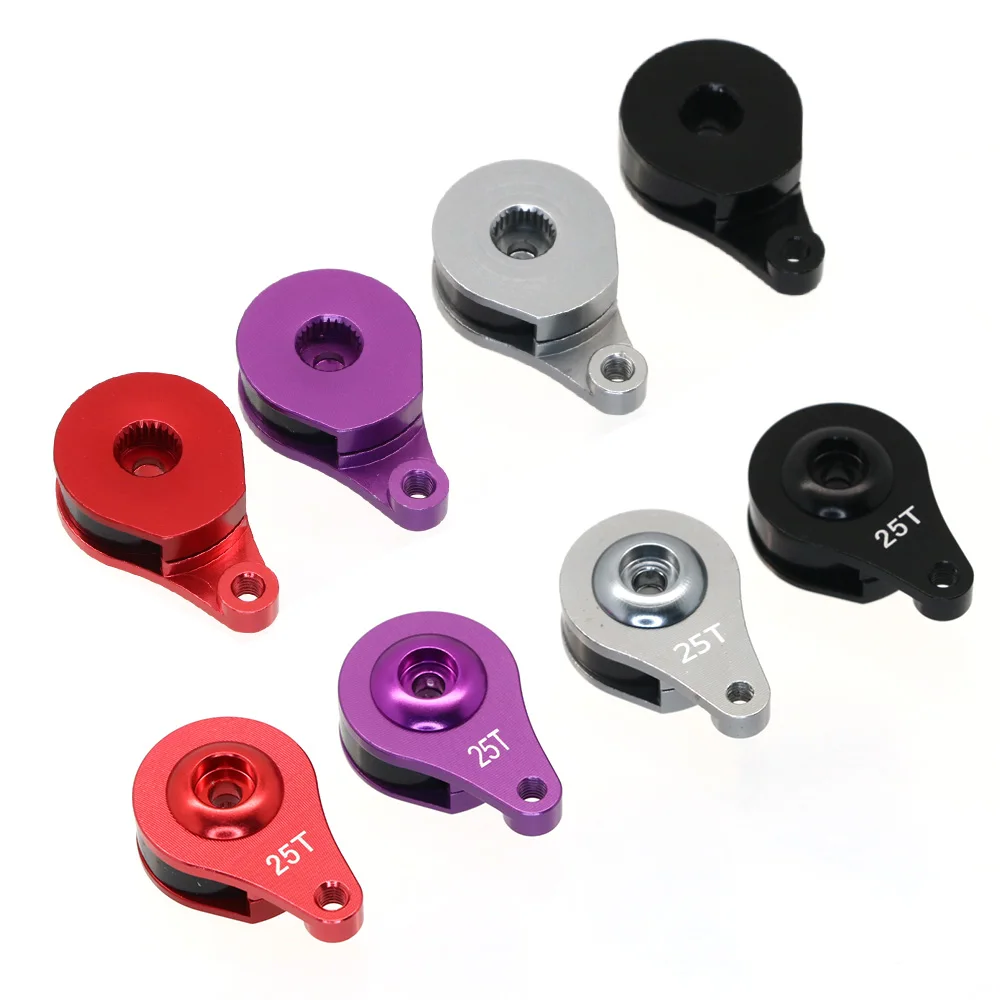 Novo 25t cnc liga de alumínio direção servo braço oscilante chifre para 1/8 1/10 rc rastreador carro barco