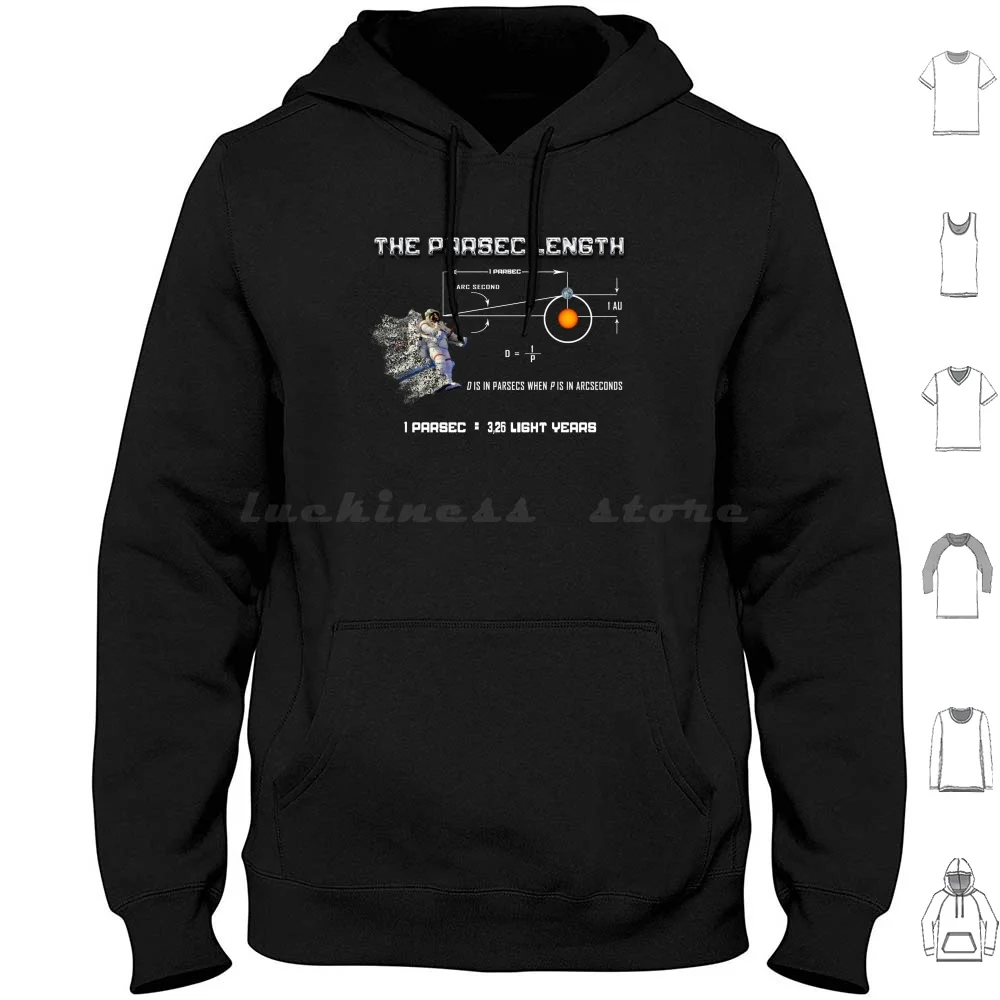 The Parsec Project Astronomical Unit T Shirt Black Hoodie Cotton Long Sleeve Ia…