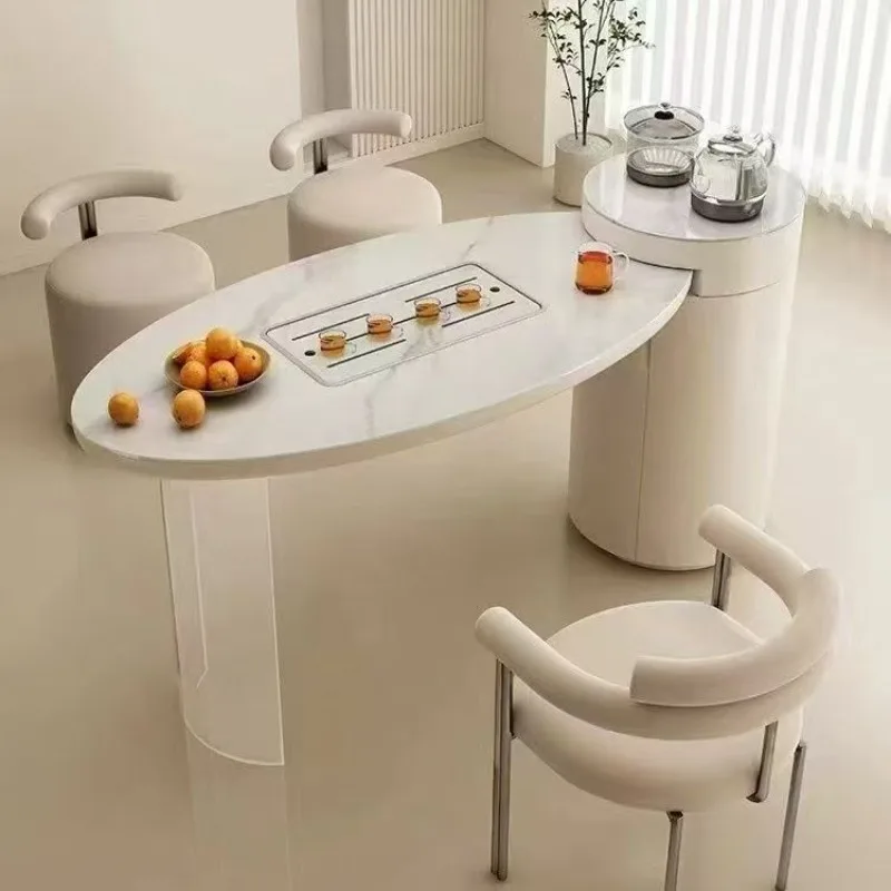 Light luxury rock slab coffee table tables and chairs small apartment simple balcony modern