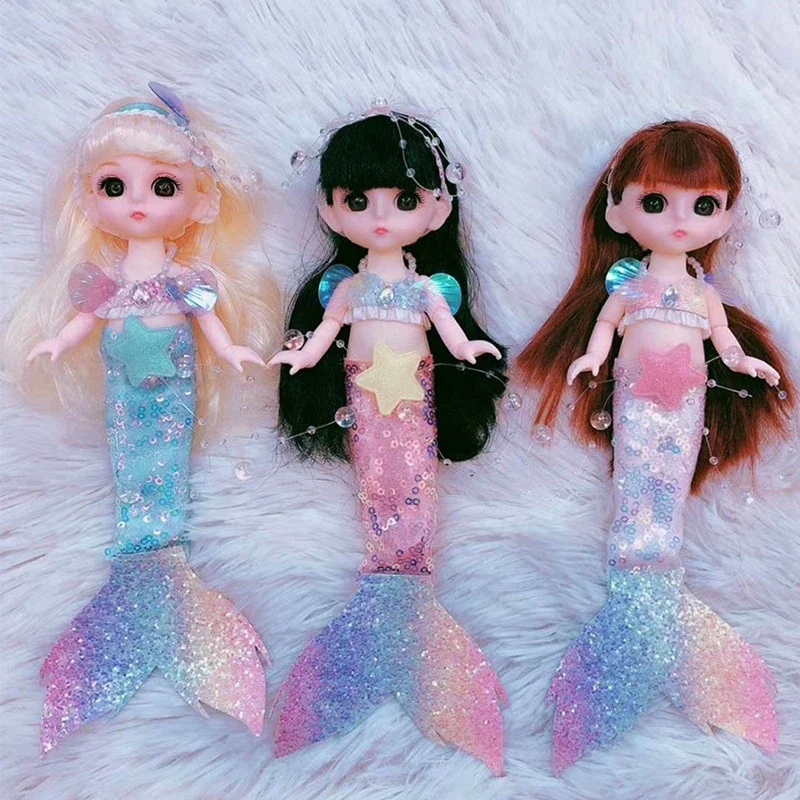 

1/12 Mermaid Princess Bjd Doll 16cm Cartoon Animals Clothes 13 Joints Fashion Dolls Girl Boy Dress Up Toys for Girls Kids Gift