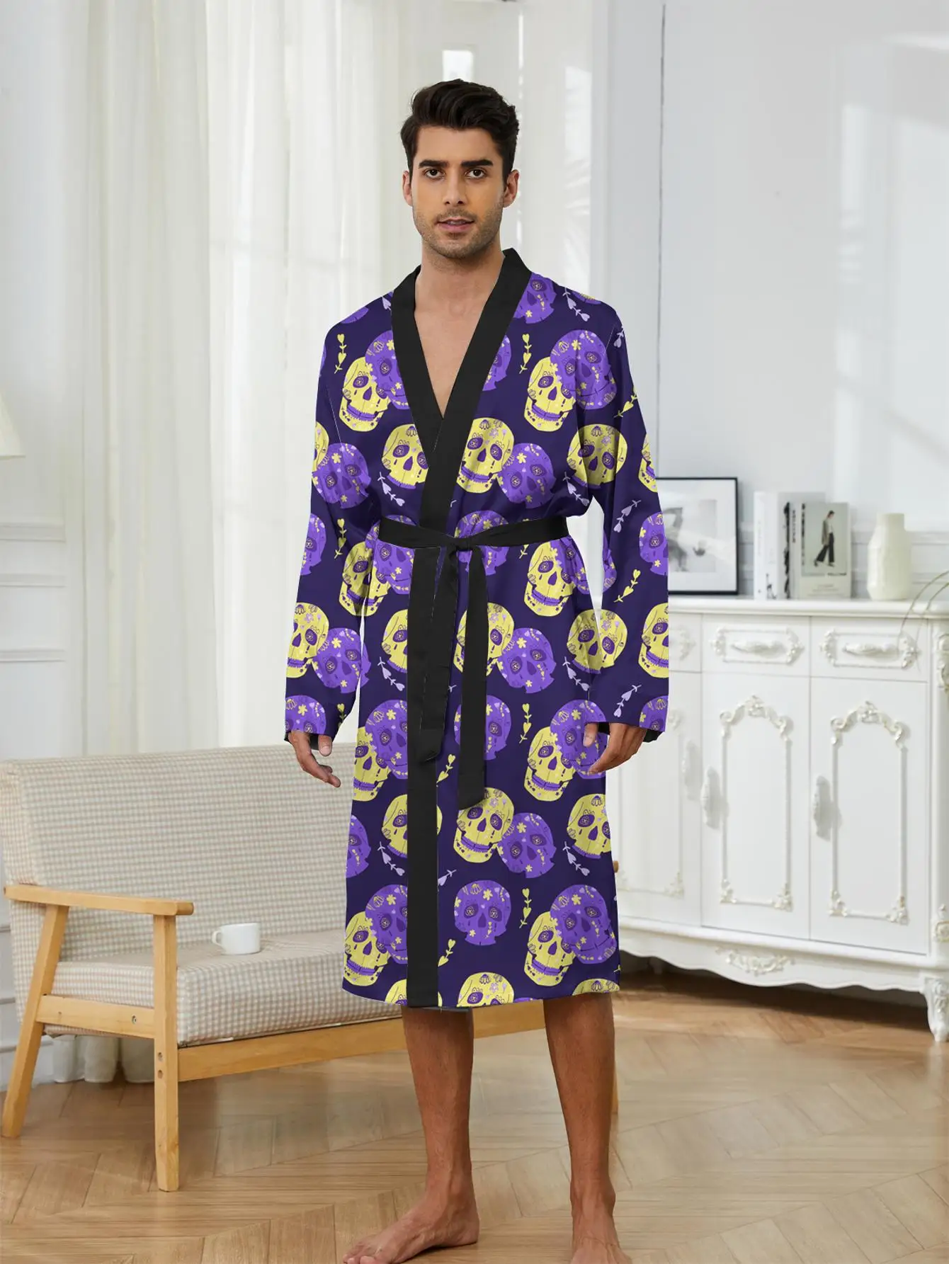 

1pcs Men's Robes 2026 Spring/Summer bath robe Robes Funny pajamas Bathrobe man Sleepwear Graphic 3D Printed Breathable