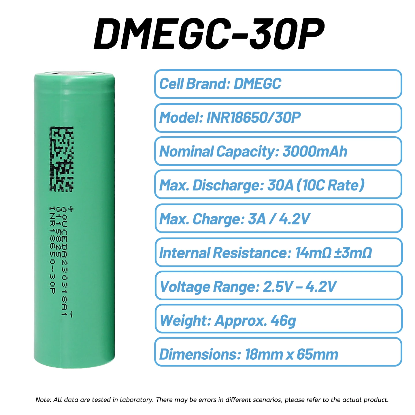 Bateria DMEGC INR18650-30P 3.6 - Power Tools Top Brands avaliação e preço