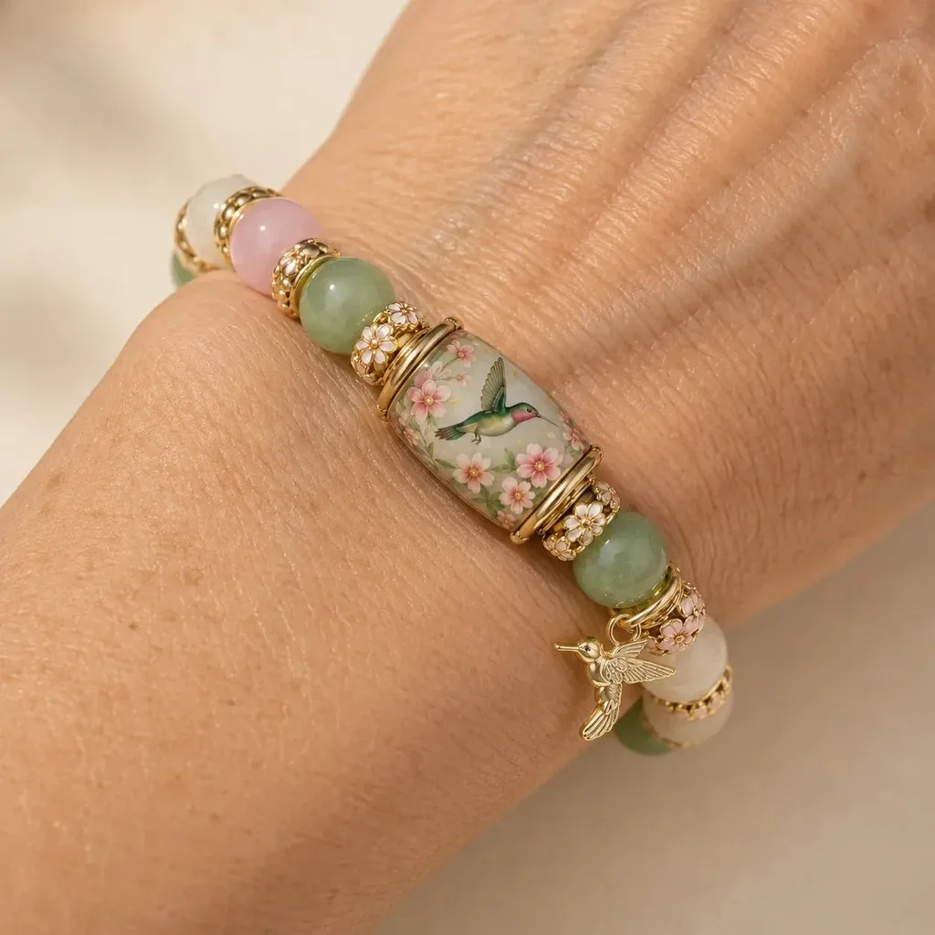 2026 Limited Edition Hummingbird Beaded Bracelet Spring Garden Crystal Jewelry for Party Favors Travel Souvenirs Holiday