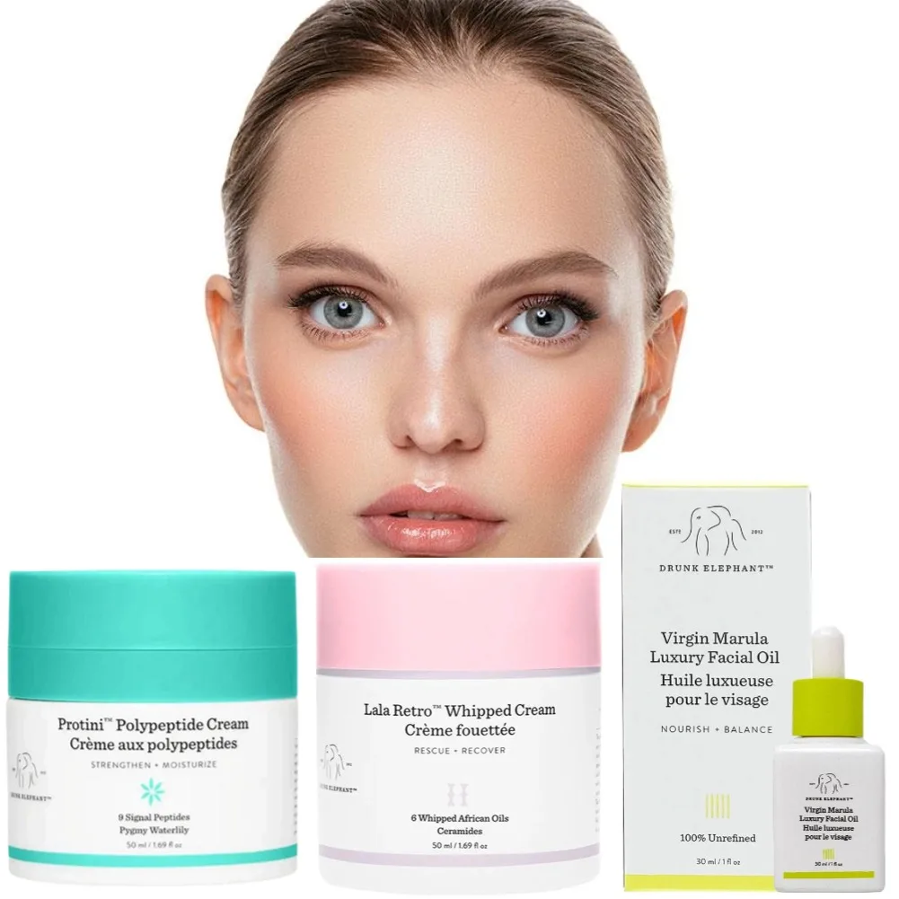 Crema Facial ondulada RETRO LALA de 50ml, crema polipeptídica Protini, juego de maquillaje para mujeres, crema Facial de cúrcuma, jabón de esencia, juego para el cuidado de la piel