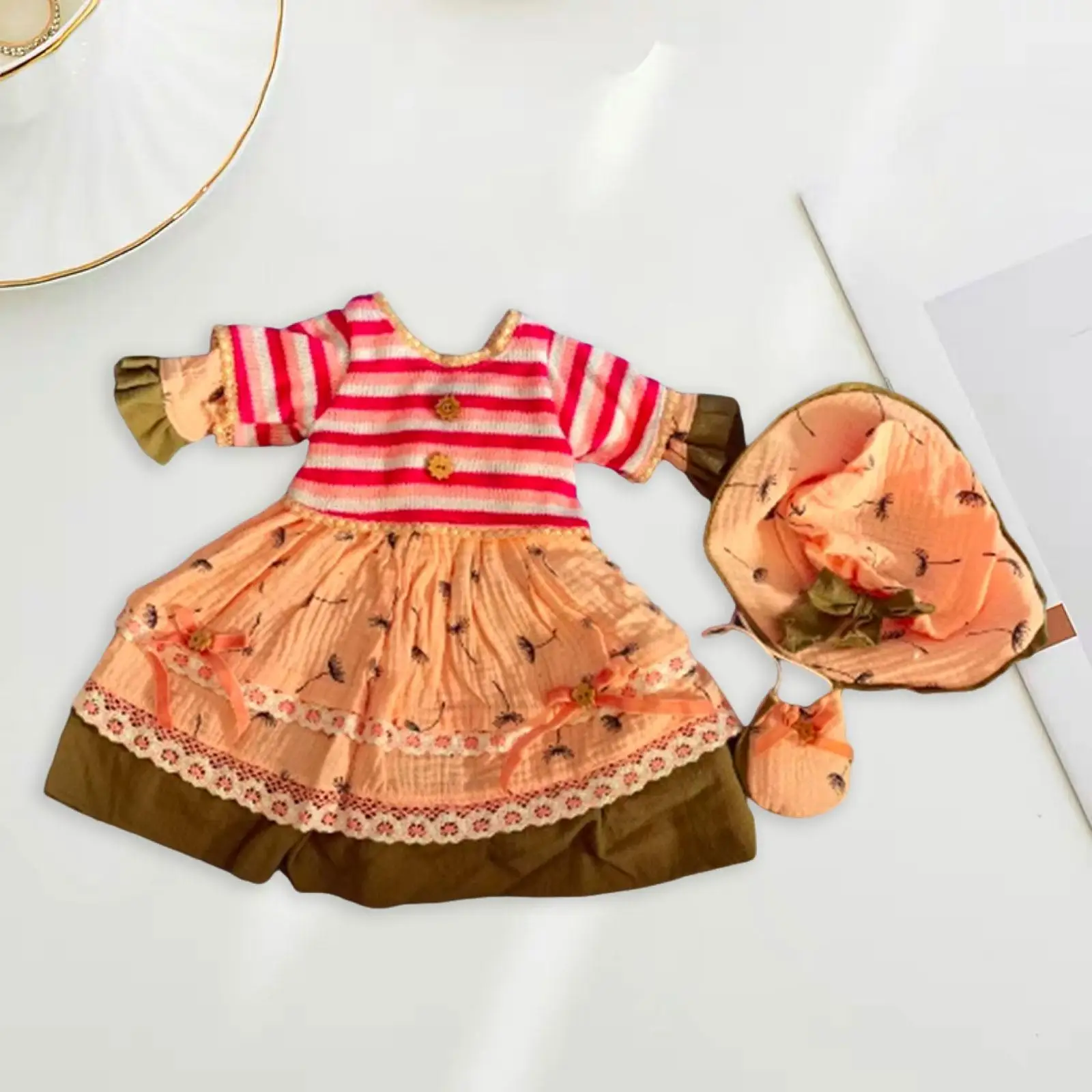1/3 Mädchen Puppe Kleid DIY Puppe Spielzeug für Kinder Geburtstag Geschenk Anhänger Puppe Nette Koordination Puppe Kleidung Outfit für 60 cm-65 cm Puppe