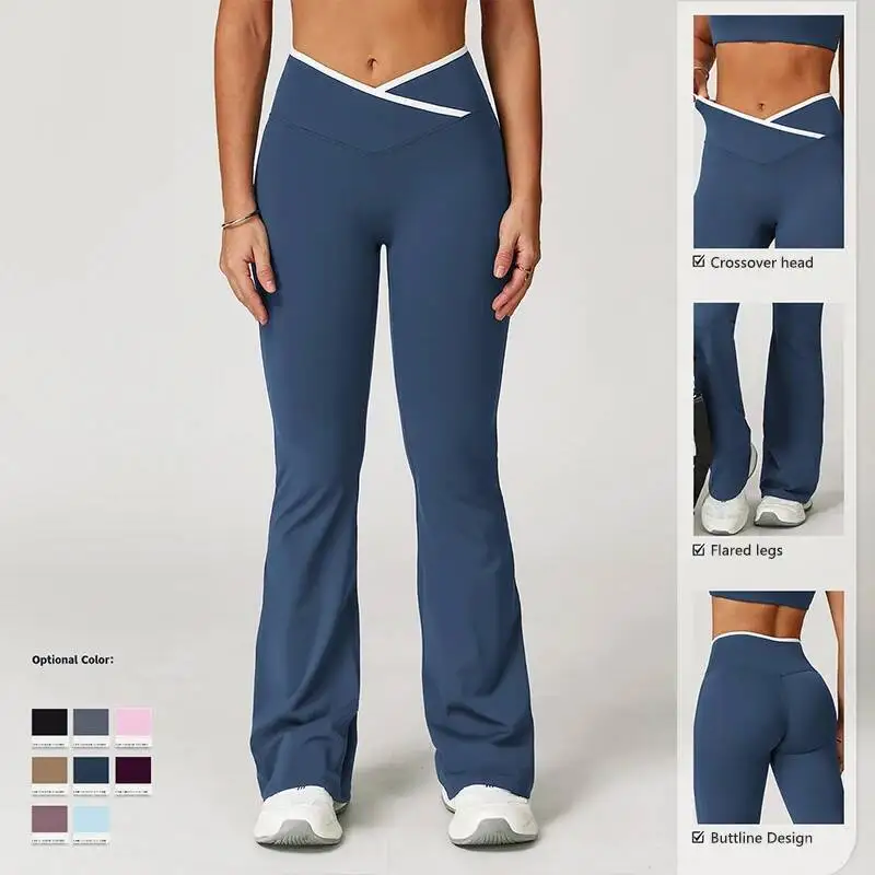 

Женская одежда для йоги Bare Feel, расклешенные брюки с высокой талией и широкими штанинами, эластичные удобные спортивные колготки для спортзала