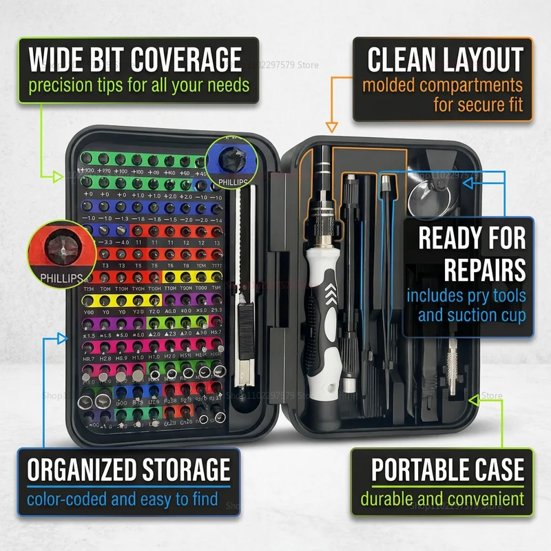 132-in-1 precisie schroevendra - Diy Electronics Repair Kit recensie en prijs