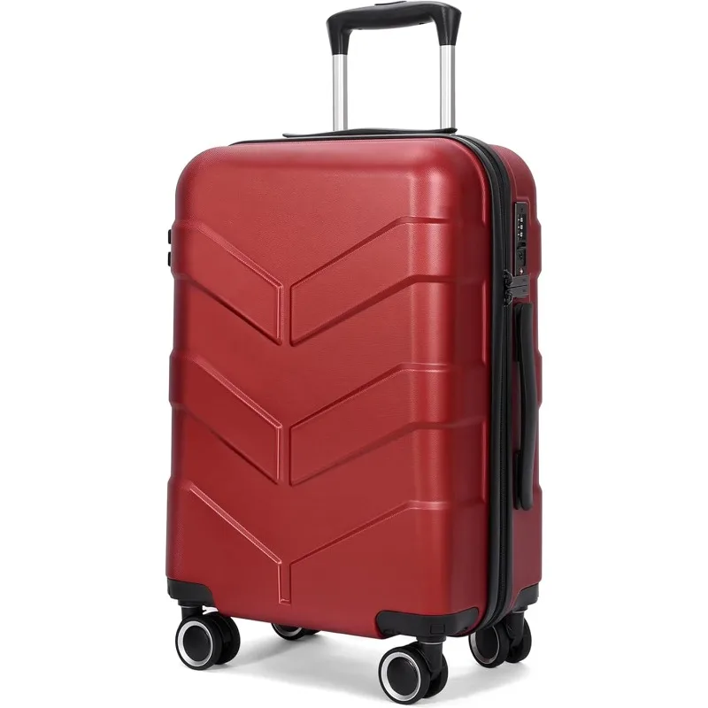 

Hardside Carry On Luggage 22x14x9 Airline Approved with Spinner Wheels, 20-inch Carry-On Suitcase for Women & Men, Red