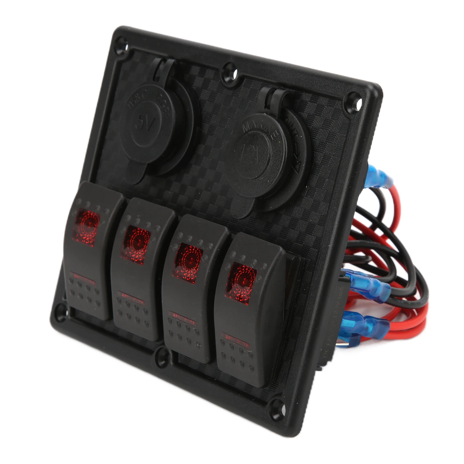 

Панель светодиодов водонепроницаемый двойной USB-порт для зарядки 12‐24 В постоянного тока 4,8 А для автофургонов яхт красный