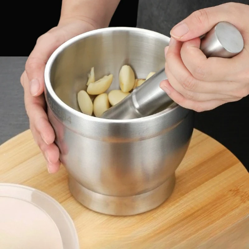 

Durable stainless steel garlic pestle for kitchen use, manual grinder, garlic mortar, pestle, spice pestle for home use