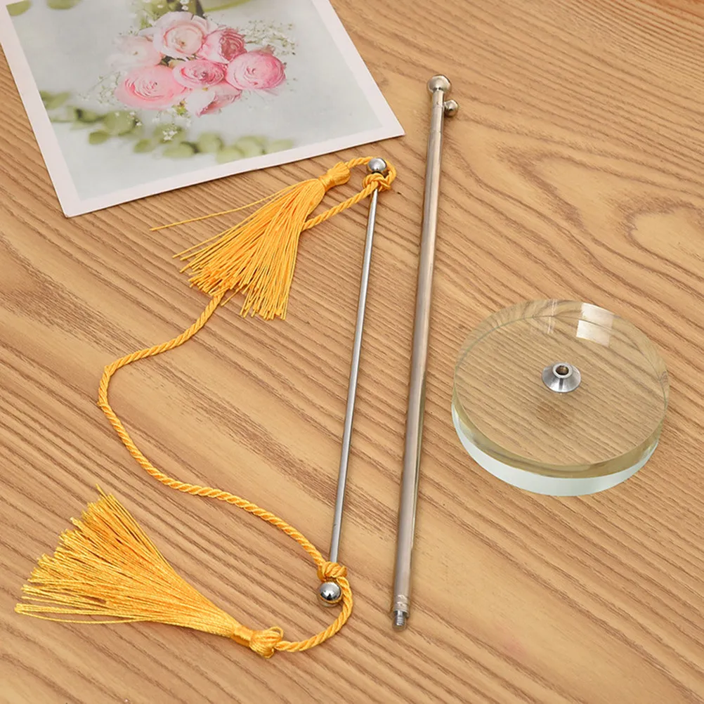 Metal Desk Flag Rack with Telescopic Flagpole and Solid Base for Stable Tabletop Display Suitable for Offices Parties Military