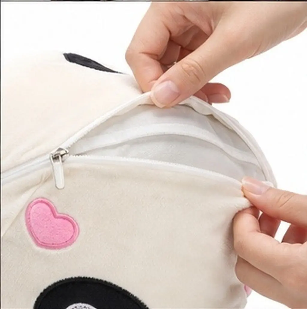 2Pcs Panda Car Headrest Pillow Soft Neck Support Cushion Removable Washable for Driving Travel Office Home Use