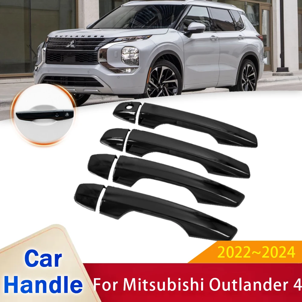 

Gloss Black Door Handle Cover For Mitsubishi Outlander 4 MK4 2023 Accessories 2022 2024 Car Exterior Parts Trim Styling Stickers