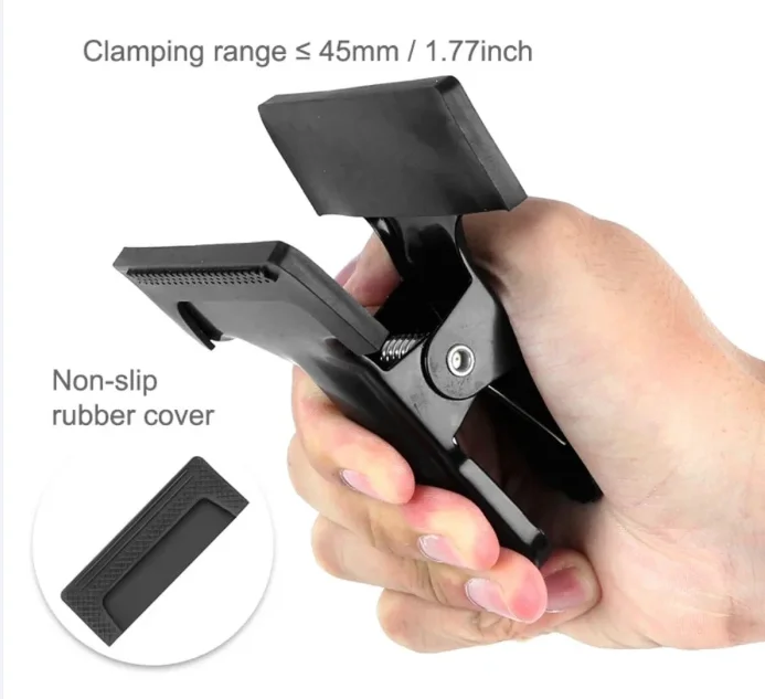 Metal Camera Clip Clamp Flash Holder Mount with 360 Swivel Photography Ball-Head 1/4