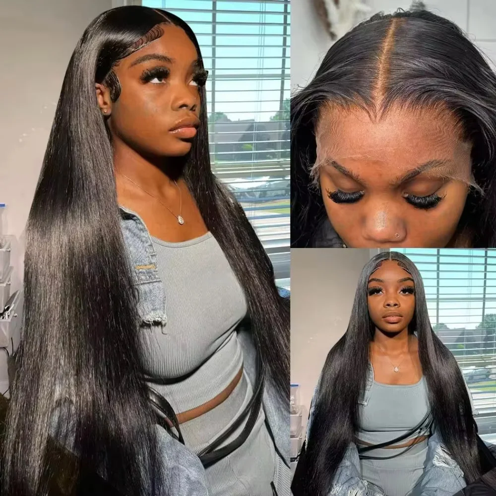 

200% Density 38 Inch13x6 HD Bone Straight Lace Front Wigs Human Hair Brazilian 13x4 Lace Frontal Wig For Black Women Pre Plucked
