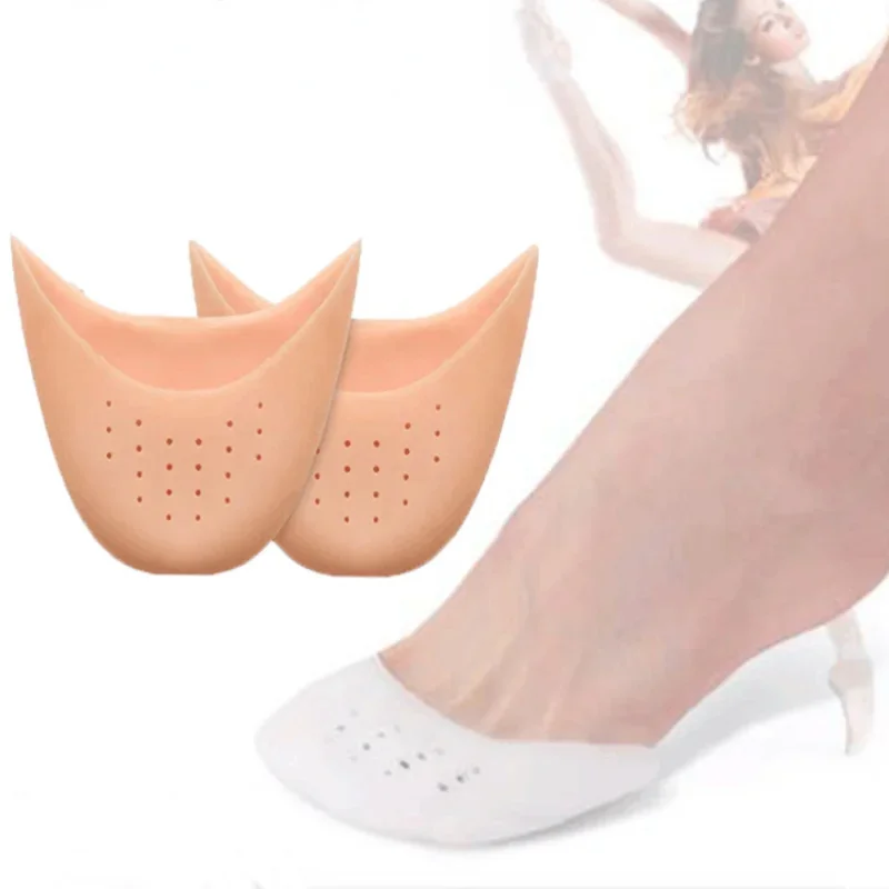 1 Pair Toe Protector Silicone Gel Pointe Toe Cap Cover Toes Soft Pads Protectors for Ballet Shoes Girls Women Foot Care Tools