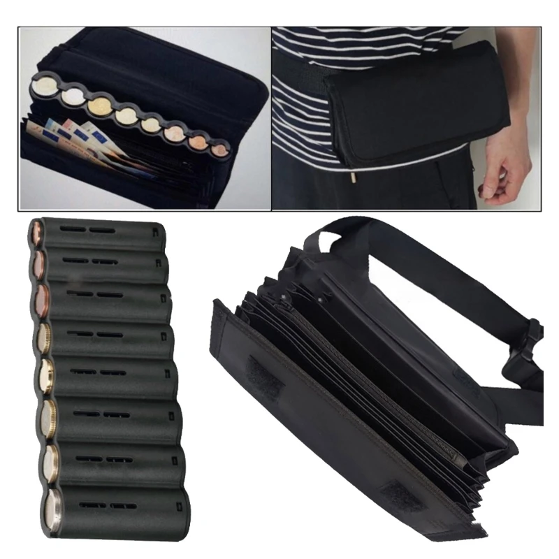 E74B Stylish Coin Holder Compact & Lightweight Waist Purse Holds Various Coins & Cash Suitable for Waiters, Accountants