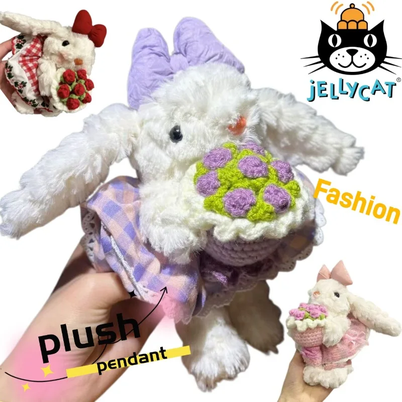 Llavero de peluche 3D de conejo JC Bunny, lindo y moderno, con diseño de caricatura, accesorio creativo para bolsos y llaves, regalo para amigos