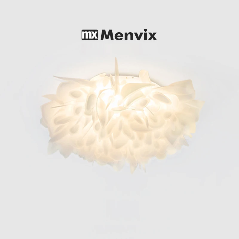 Menvix Modern White LED Chandeliers Ceiling Light Petal Decoration Lamp Holder Bedroom Dining Room Chandelier Ceiling Lamp