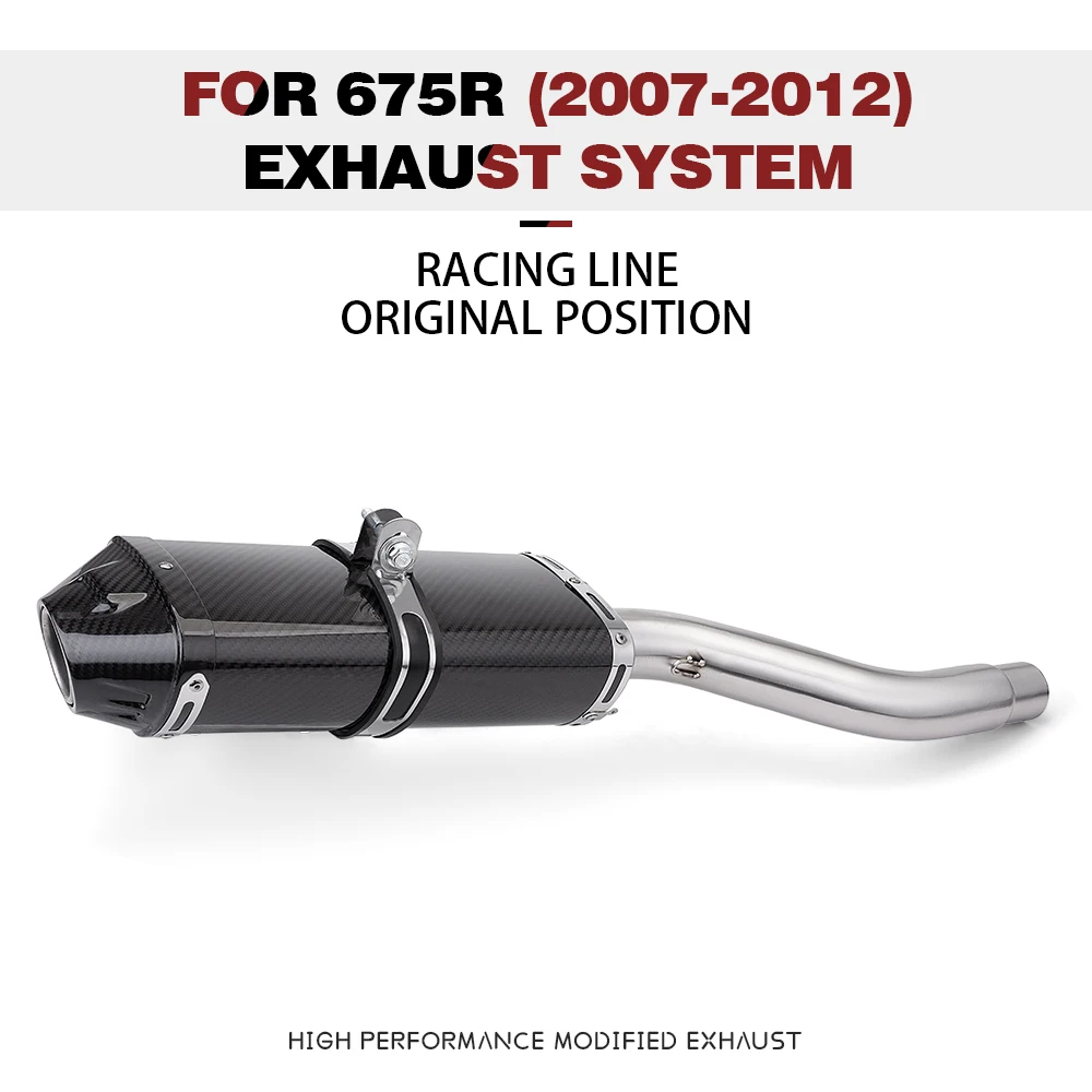 

Motorcycle Exhaust Muffler Middle Link Pipe Slip On For Triumph Daytona 675 675r 2006 2007 2008 2009 2010 2011 2012