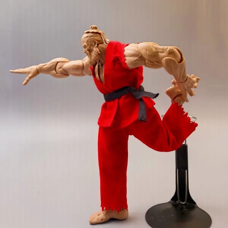 【Nur Kleidung】1/12 Street Fighter Ryu Ken Taekwondo Judo-Trainingsanzug, Weste, Hose, Gürtel-Set für 6-Zoll-Actionfiguren, Romankey-Körper – Detail 6
