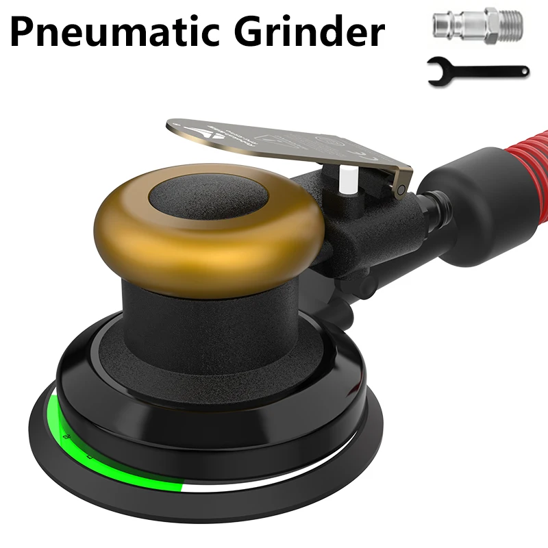 AOCKE R5Pro-X6 5inch Pneumatic Orbital Sander Air Polisher 125mm Air Vacuuming Eccentric 5mm Grinding Machine EU Connector