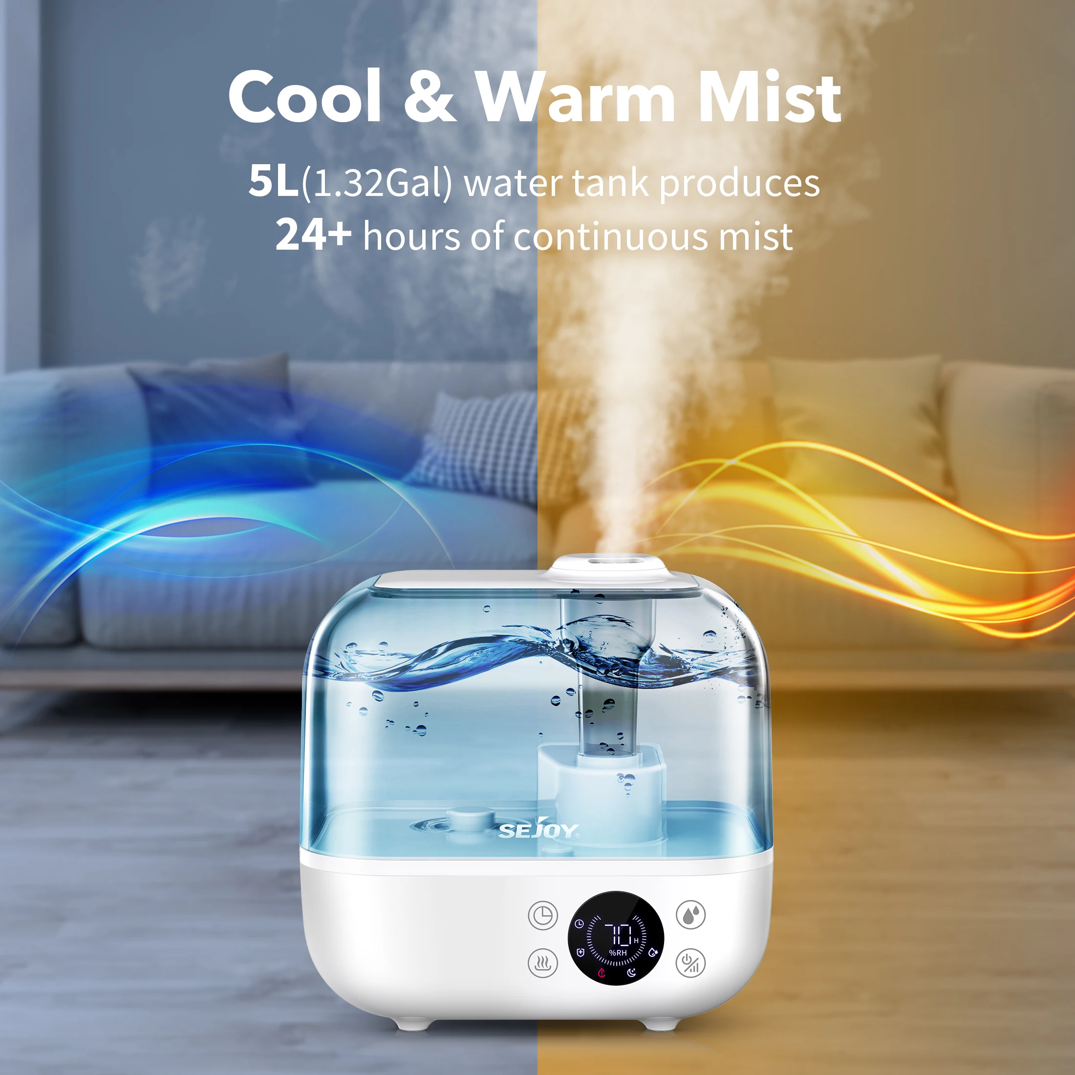 110/220v Humidifier for Bedroom Large Room Home 5LDiffuser Aromatherapy  Upper Water Household Spray Humidification Machine