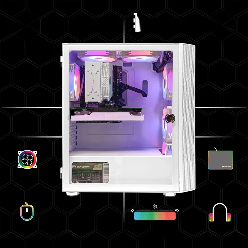 Gaming PC Desktop, Radeon RX 6600 8G,  Core i7-10700KF up to 5.1G,16G DDR4, 1T SSD, 600M WiFi, BT5.0, RGB Fan x6, - view 4