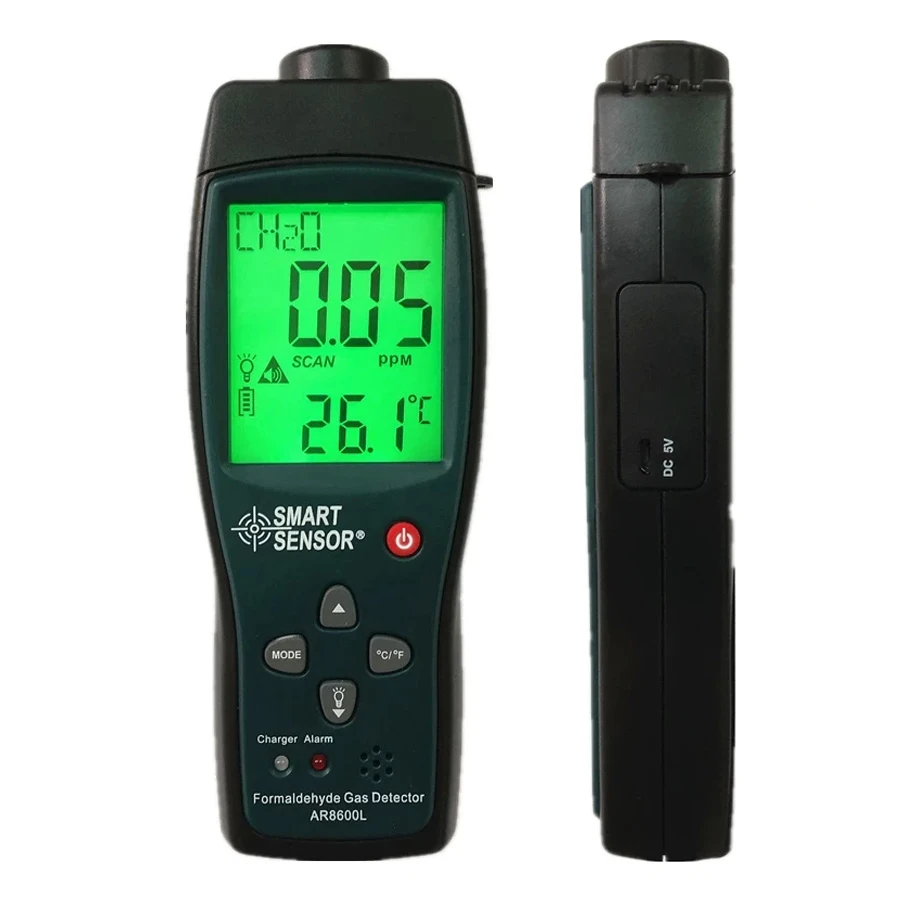 Detector De Gás Digital Formaldeído, AR8600L Sensor Inteligente Portátil