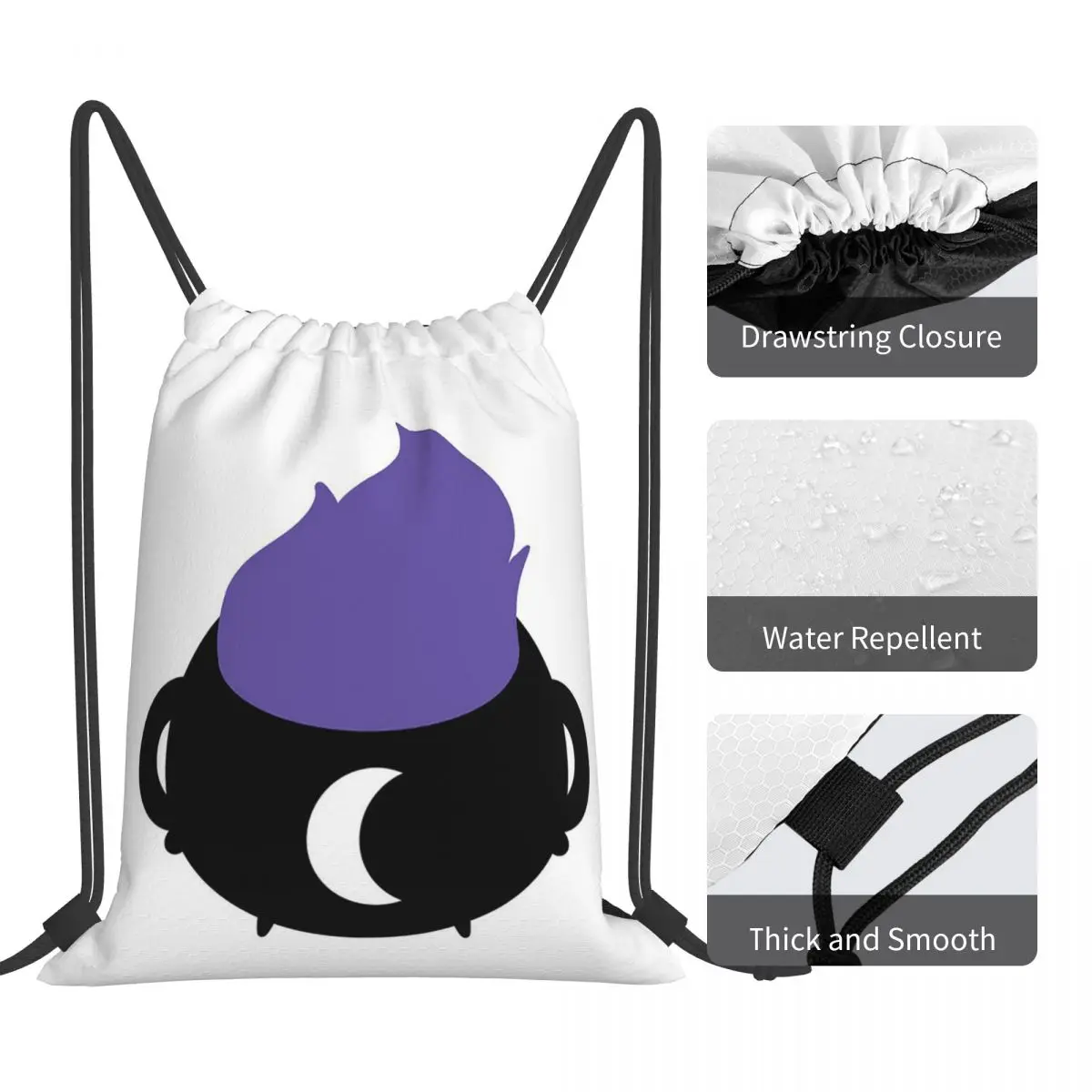 Witchy Cauldron Backpacks Multi-function Portable Drawstring Bags Storage Bag Book Bags For Man Woman School