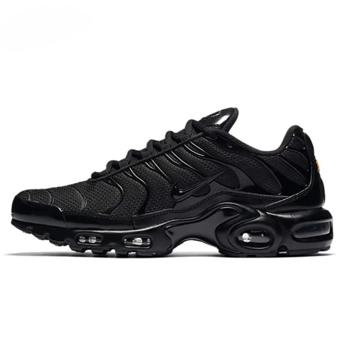 Nike Air Max Plus TN Triple Black Low Top Running Shoes for Men and Women Unisex