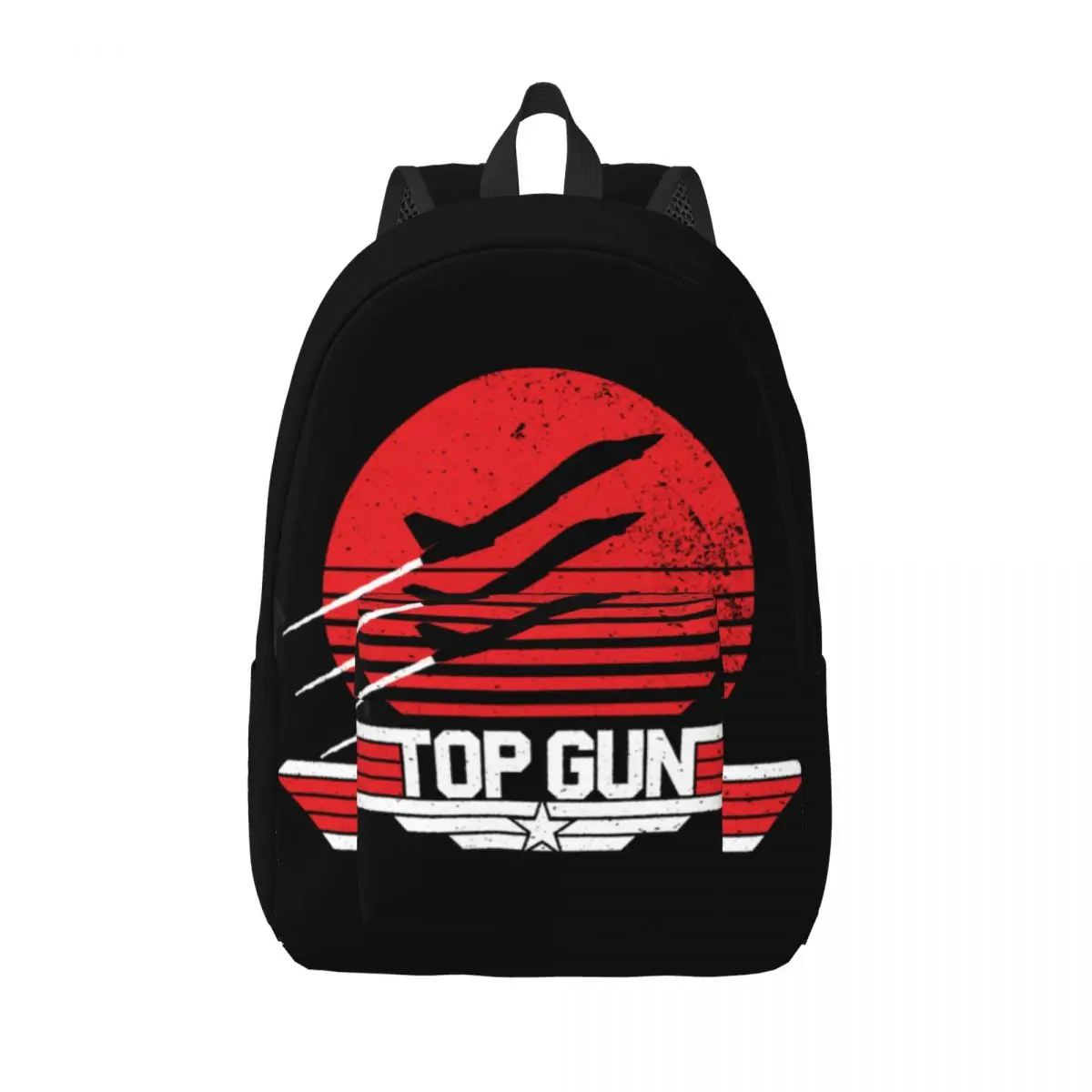 

Custom Maverick Film Top Gun Canvas Backpack for Women Men College School Students Bookbag Fits 15 Inch Laptop Topgun Bags