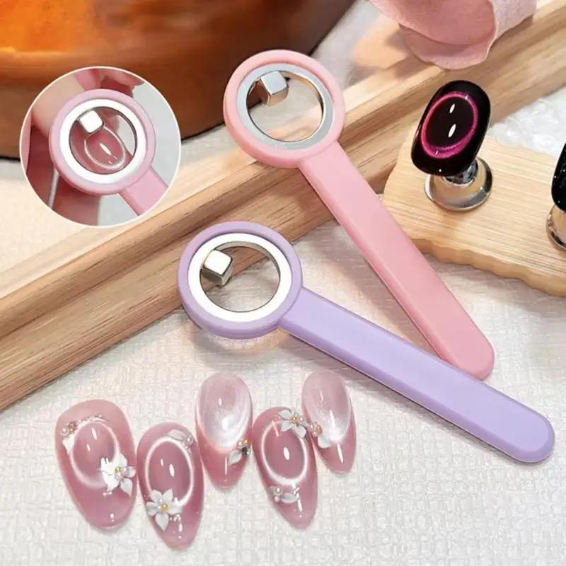 Cat Eye Nail Magnet Ring Magnetic Tool With Handle For Cat Eye Gel Polish DIY Manicure Tools