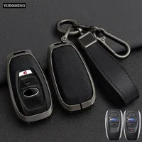 Zinc Alloy + Leather Car Key Case Cover for Subaru BRZ Forester Legacy Outback WRX STI Impreza XV Crosstrek 3 4 Buttons Remote