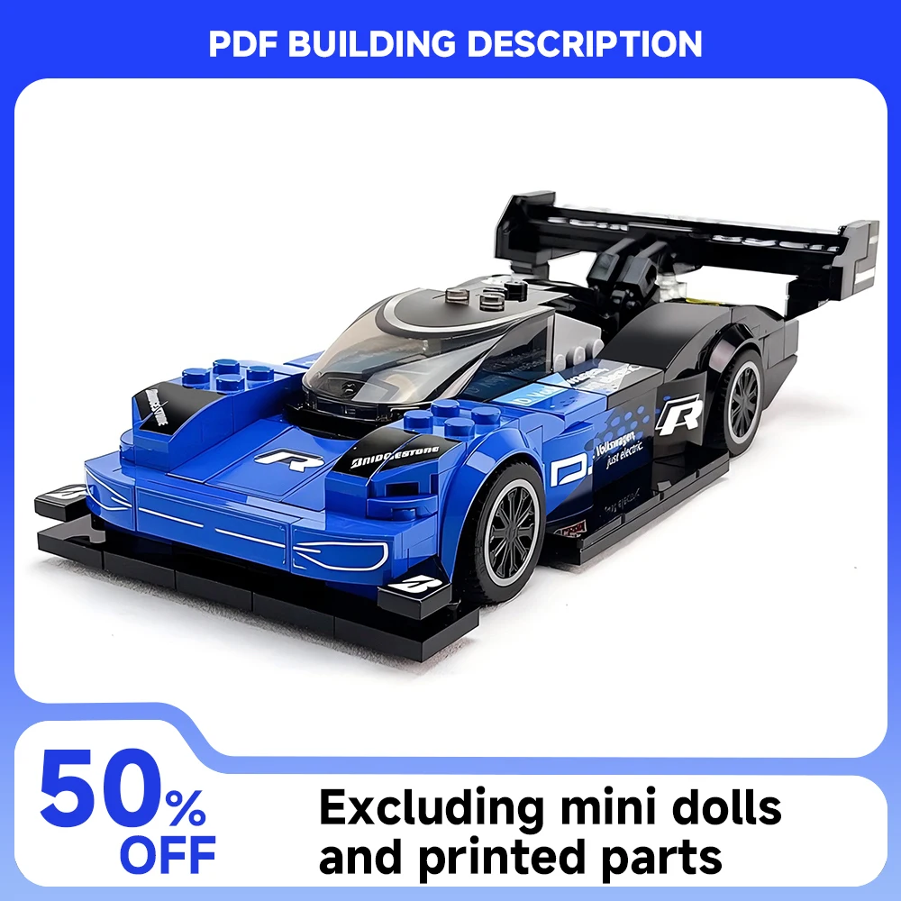 

New MOC Racing Series Hill Climbing Supercar Blue Racing Car 1:30 Building Blocks DIY Model Assembly Toys Children Boys Gift Set