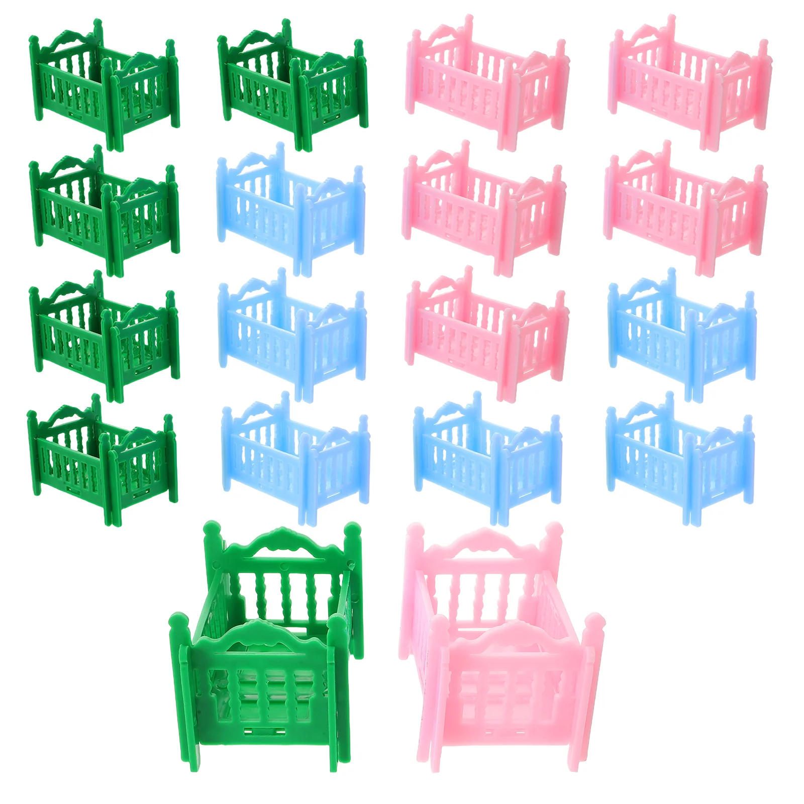 家の家具ドールハウス装飾品ヴィンテージ子供用シミュレーション小さなミニチュアベッドリビングルームベビーベッド