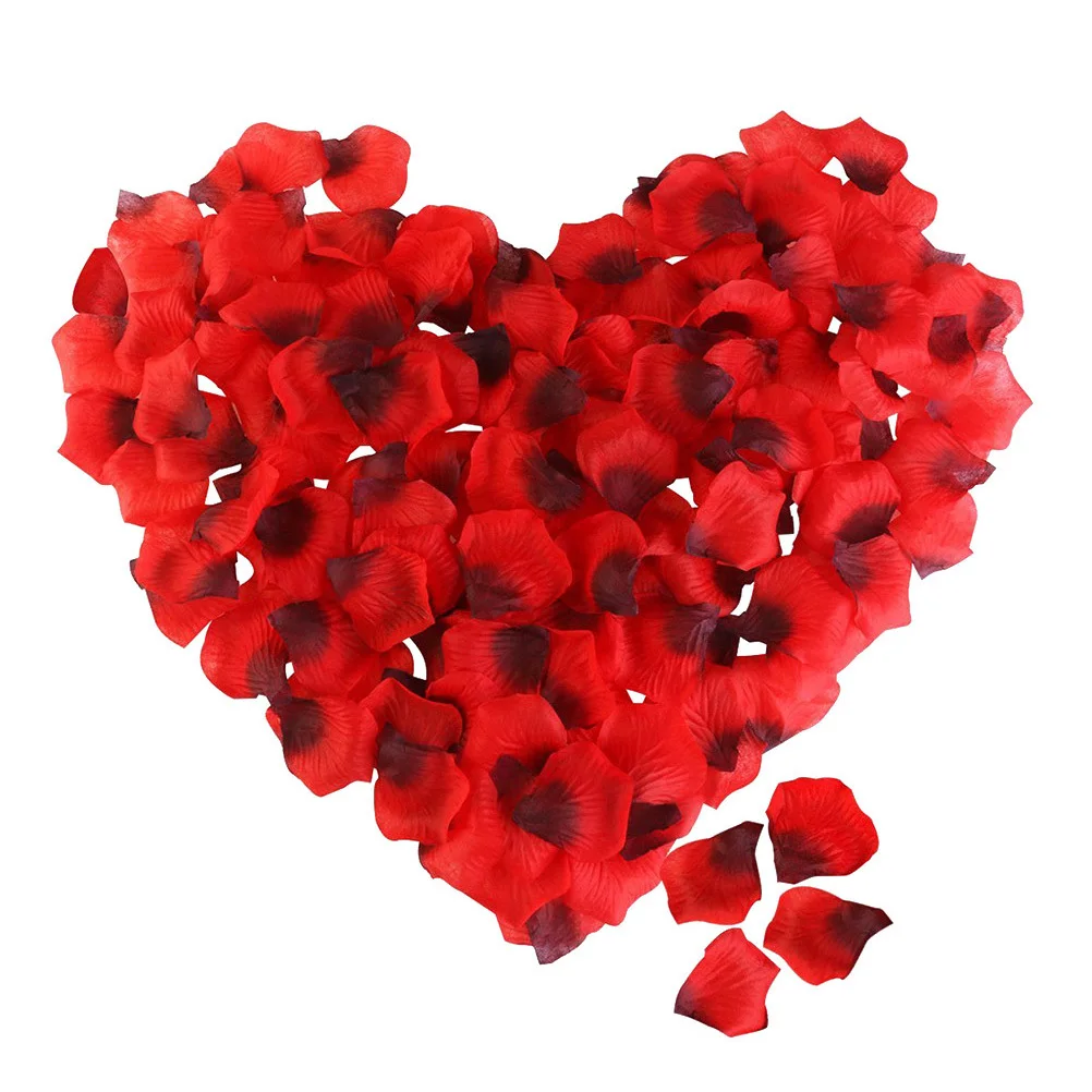 

2400Pcs Fabric Rose Petal Artificial Flowers Dark Red Event Decor Realistic Safe Non Deformable Long Lasting Simulation Petal