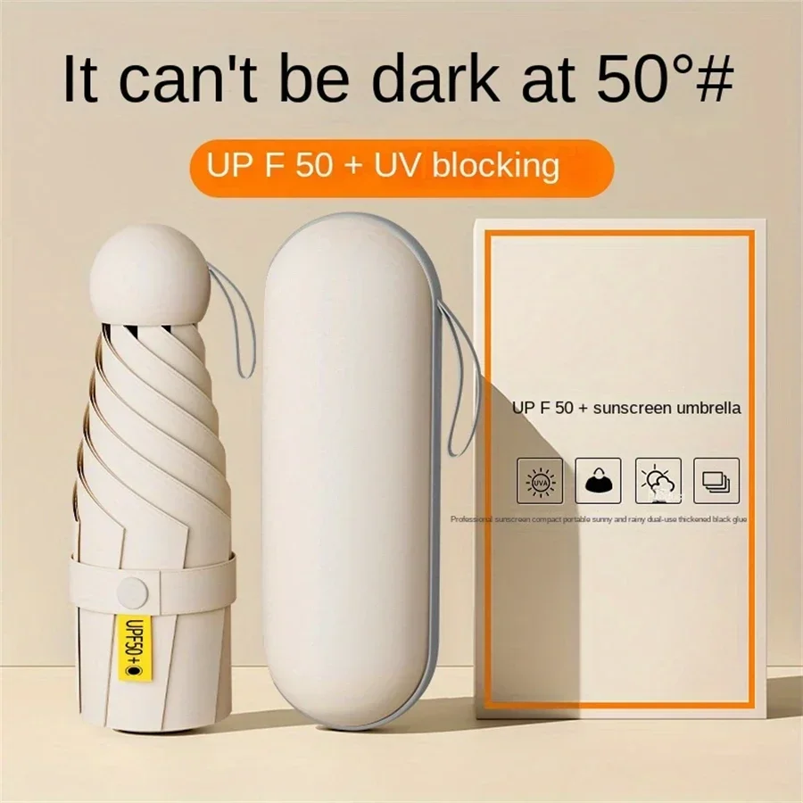 ‌ Mini-Regenschirm mit UV-Schutz für sonnige/regenliche Tage – 6 verstärkte Rippen, kompakte Kapselhülle, Reisegeschenk, tragbarer Regenschirm Amagi